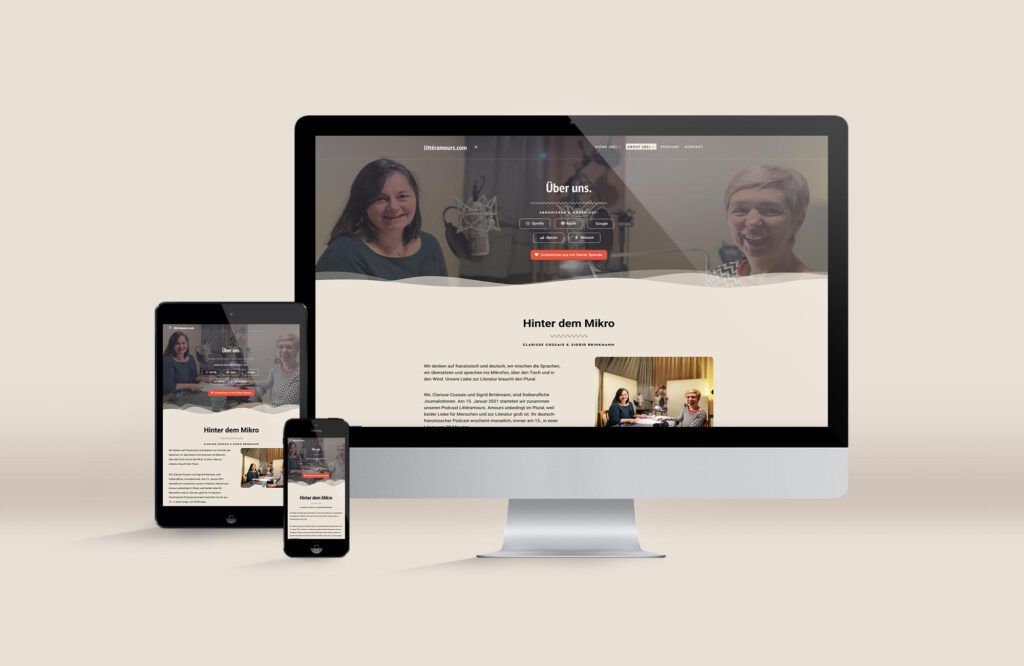 Littéramours Website für Literatur-Podcast