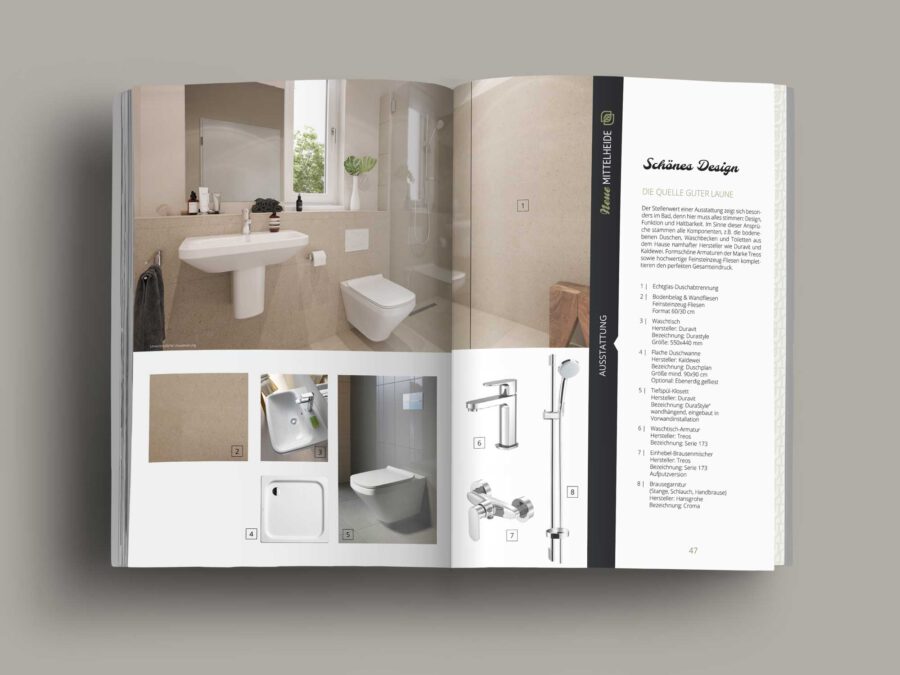 Broschüre als Softcover für Neubauprojekt Neue Mittelheide