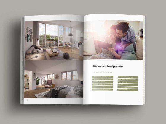 Broschüre als Softcover für Neubauprojekt Neue Mittelheide