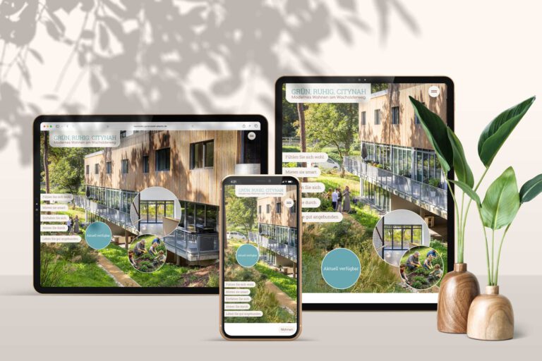 Website für besonderes Vermietungsprojekt Modernes Wohnen am Wacholderweg - Startseite